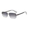 Light luxury half-frame square sunglasses, black-frame simple business driving sunglasses, men's outdoor travel sunshade glasses