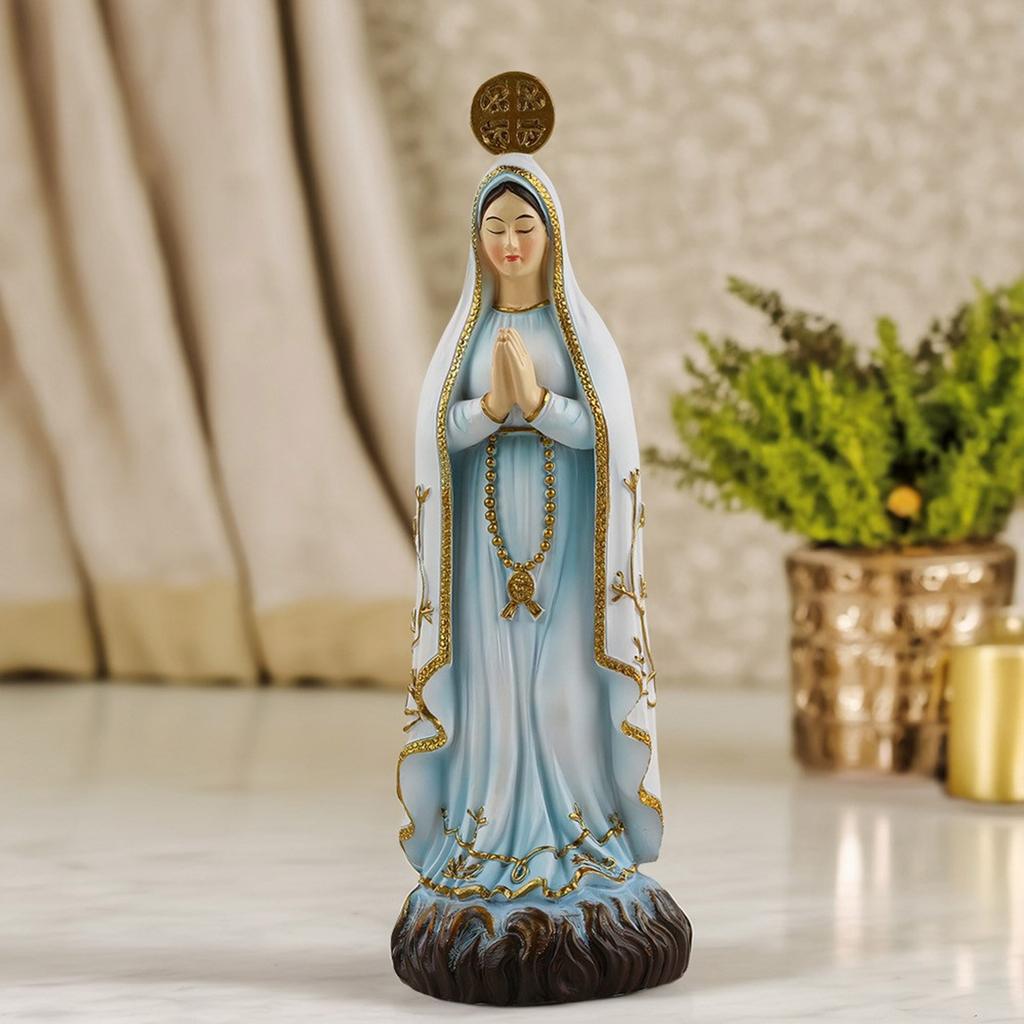 Lady Of Mary Blessed Virgin Mother Mary Catholic Religious Gift Resin Figurine Statue Virgin Mary Sculpture Home Decoration