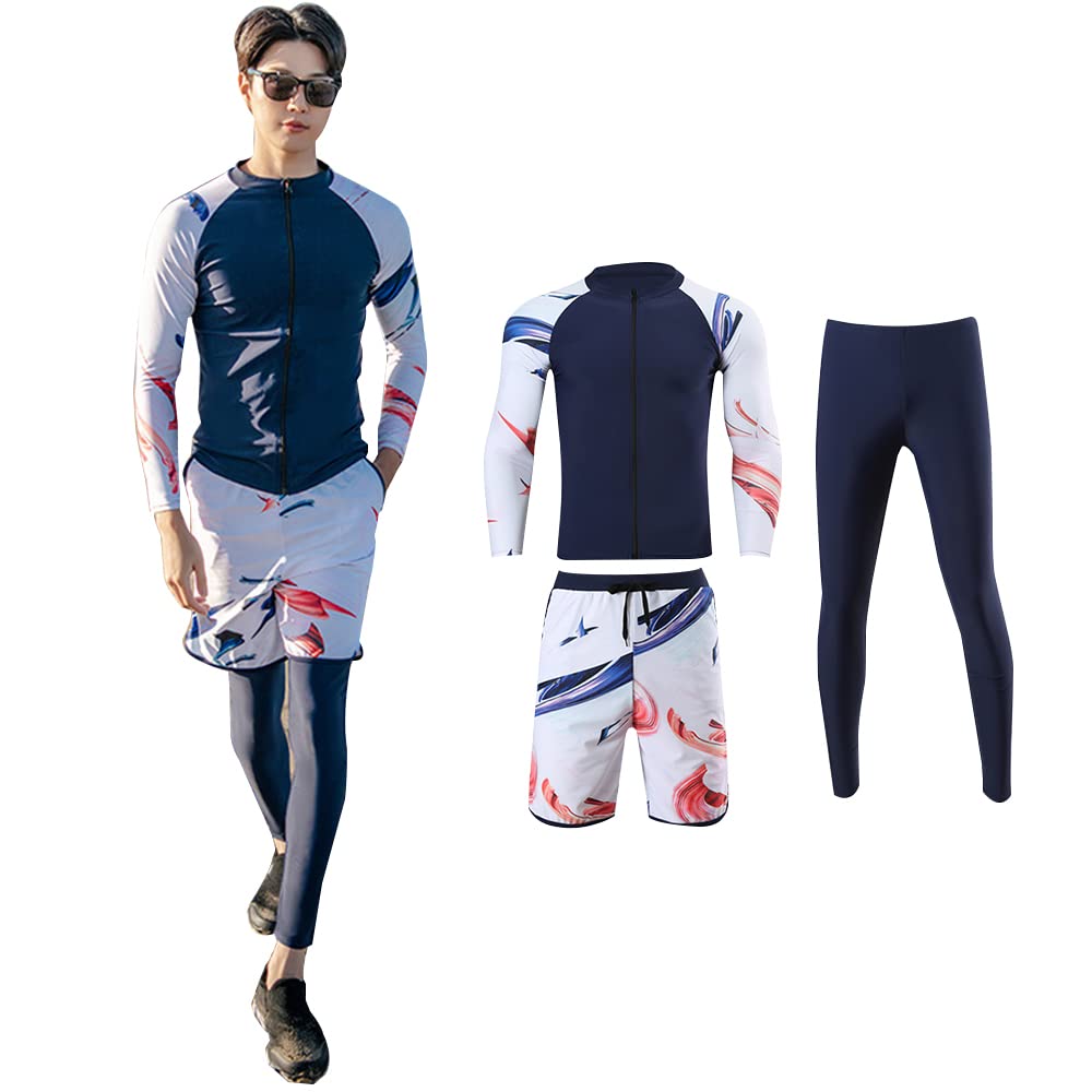 

YFMAYI Men s Long Sleeve Rash Guard Swimsuit Surf Pants for Amphibious Use