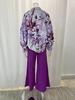 2026 Spring European & American Women's Printed Shirt & Elegant Wide-leg Pants Fashion Set