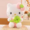 Fourleaf Green Clover Bow Cat Plush Toy Girlfriends Gift Lucky
