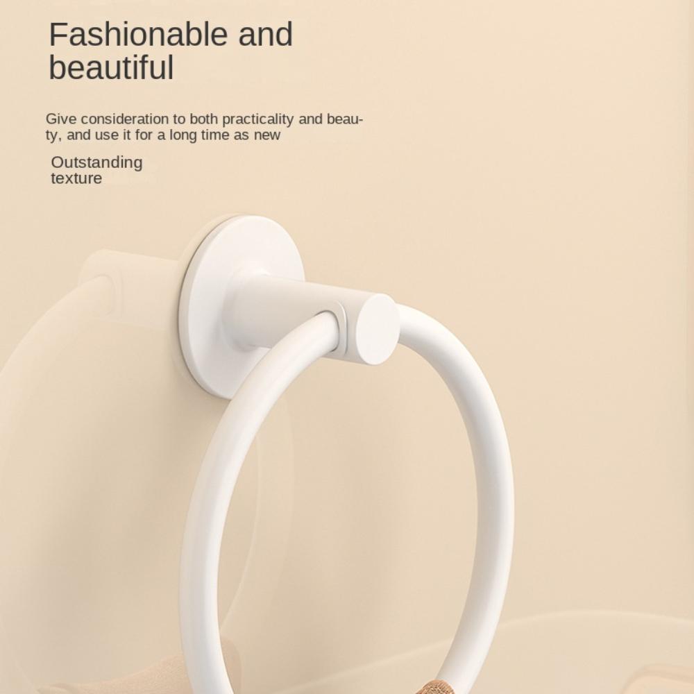 Save Space Towel Ring Hangers Wall Mounted Hand Towel Ring Modern Punch Free Towel Ring  Bathroom