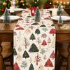 Christmas Tree Table Runner Polyester Festive Table Runner Retro Party Table Decor  Festive Dining