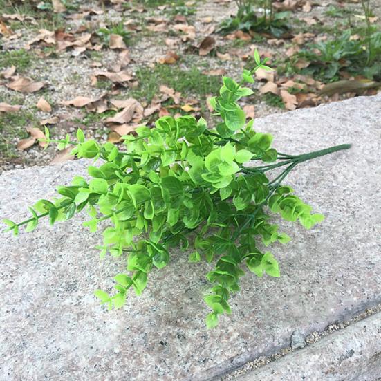 7 větví Umělý falešný plast Hedvábí Eukalyptus Rostlina List Květiny Domácí dekorace