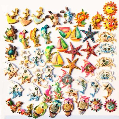 Delfin, Eule, Krabbe, Frosch, Magnet, Kühlschrank, Kühlschrankmagnet, Aufkleber, 3D, handgefertigt, Kunstharz, Reisegeschenk, Souvenir, Sammlung, Dekoration
