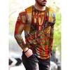 Módní vícebarevné lakované tričko s 3D potiskem Podzimní trend Street Prodyšné Harajuku Ležérní Pánská trička s dlouhým rukávem