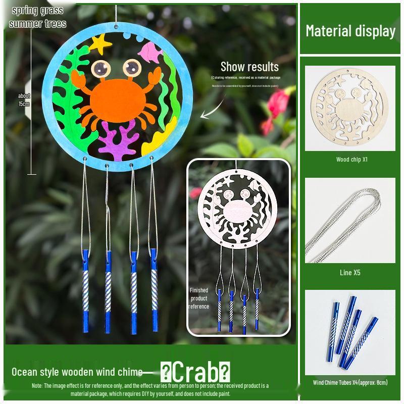 DIY Wooden Christmas Wind Chime Kit: Children's Painting & Decorating Ornament Gift