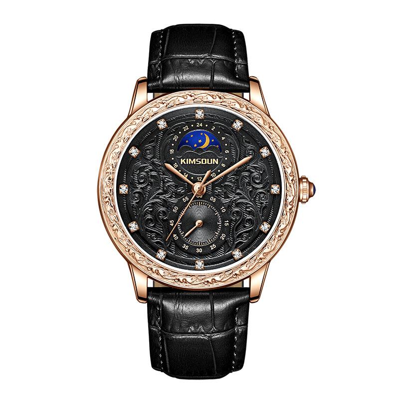 KIMSDUN Montre Homme Marque Top Luxe Montre Rétro cargo, lune, montre mécanique étanche pour homme haut de gamme