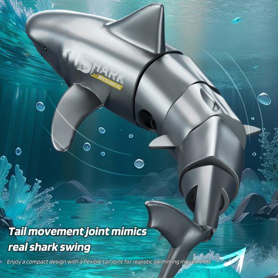 2.4GHz Remote Control Shark Toy Summer Outdoor Pool Lake Pond Bathtub Automatic Underwater Swimming RC Shark Boat Toy Boys Girls Christmas Gift