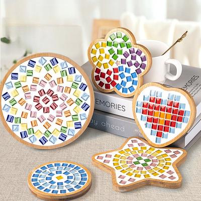 Posavasos de Mosaico de Alta Calidad Venta Caliente Set Creativo Material Herramientas Decoración Hecha a Mano Regalo Guardería Arte Tarjeta de Regalo