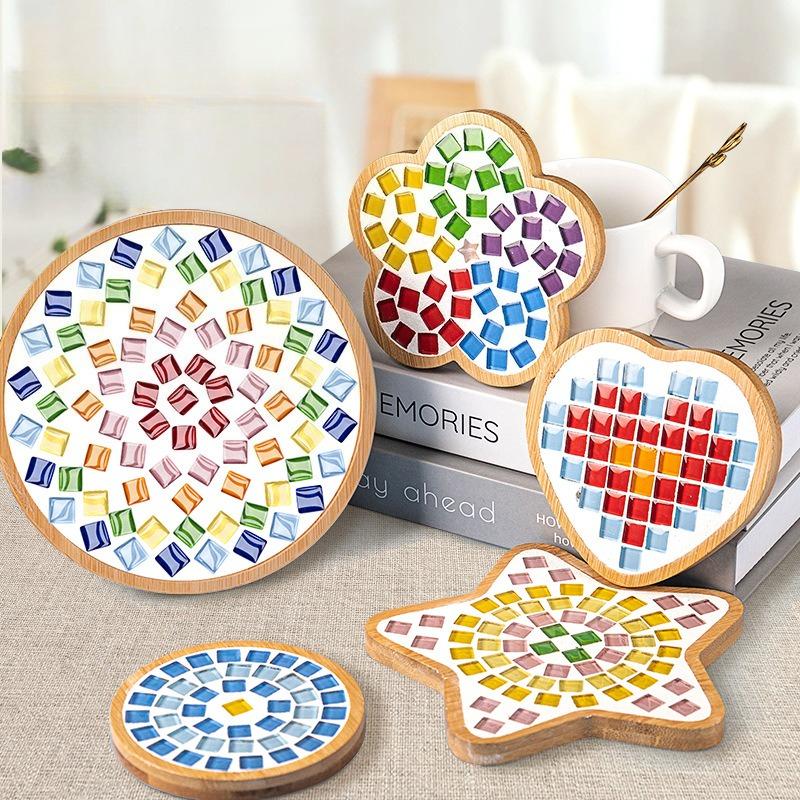 High-value Hot Sale Mosaic Coaster Creative Set Material Tools Handmade Decoration Gift Kindergarten Art Gift Card
