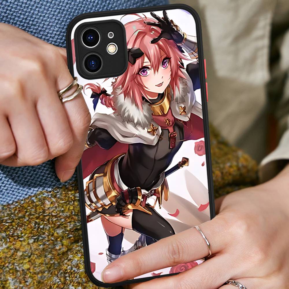 A-Astolfo Pink Cute Anime Girl Matte Transparent Phone Cover For IPhone Case 16 15 14 13 12 11 Pro Max X XS Max Plus