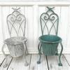 Planter Decoration Iron Plant Basket Shabby Metal Flower Holder Pot Stand for Indoor Outdoor Home Farmhouse
