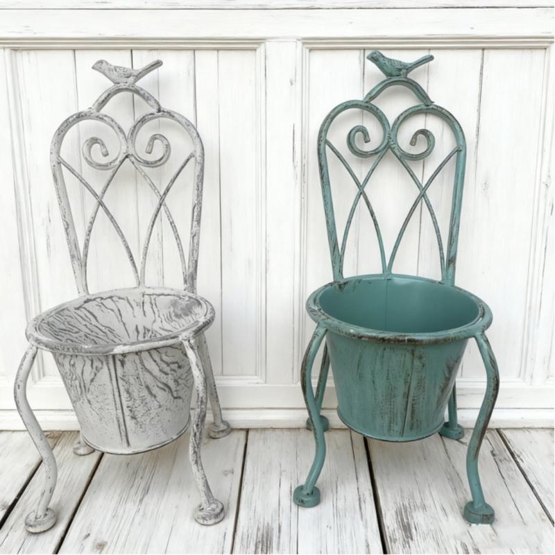 Planter Decoration Iron Plant Basket Shabby Metal Flower Holder Pot Stand for Indoor Outdoor Home Farmhouse