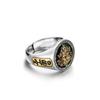 Elegant Two-Tone Yellow Jambhala Men's Ring: Retro High-End National Style