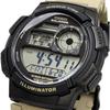 Casio World Time Digital Men's Watch AE-1000W-5AV Black Green Color Overseas Model