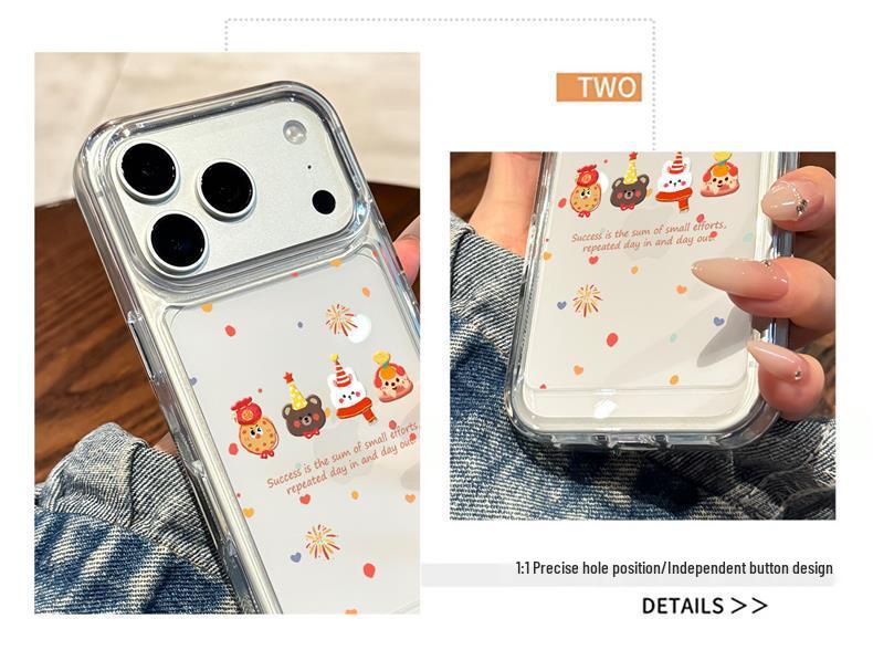 Compatible Apple 17 Pro Max Orange iPhone 17 Case with Cute Animals for 16 Pro - High-End Feel
