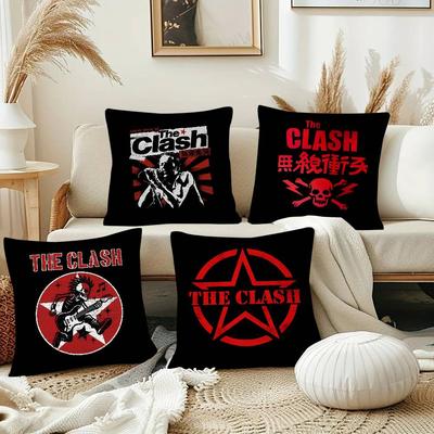 Rock Band The CClash Pillow Case Fashion Square Pillowcase Bedroom Sofa Room Ins Decoration Leisure