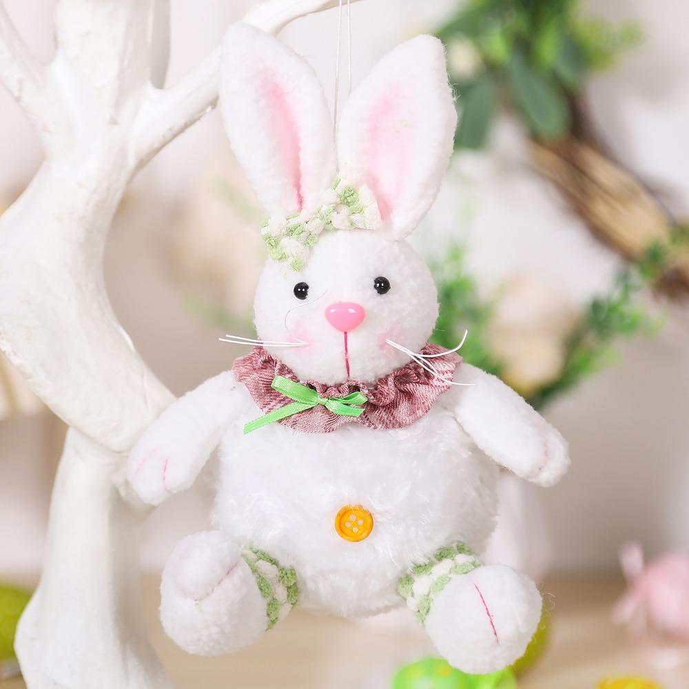with Lanyard Easter Plush Bunny Cartoon Easter Stuffed Rabbit Spring Rabbit Ornament  Bedroom Decor
