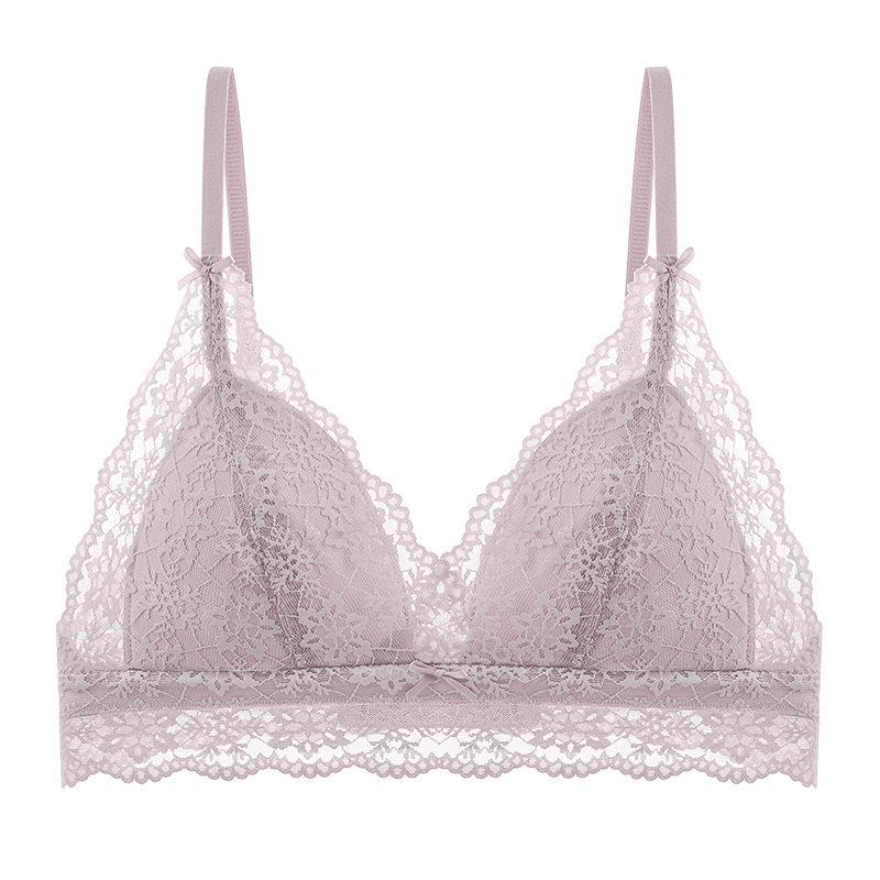

Ultra-Thin Lace Triangle Cup Backless Wireless Bra XL 38/85 фіолетовий