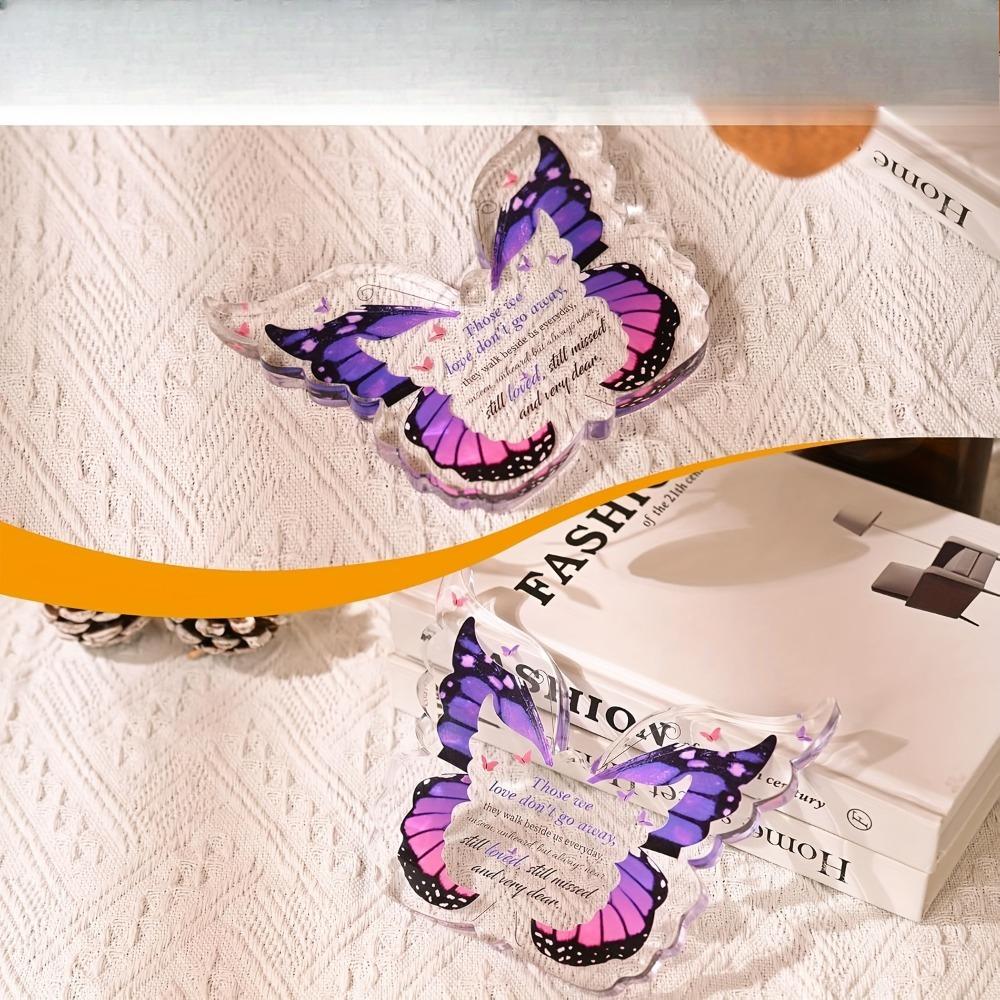 Butterfly Decorative Sign, Condolence Gift, Memorial Gift for The Loss of A Loved One, Nurseries, Home Desk Living Room Acrylic Decoration, Classic S