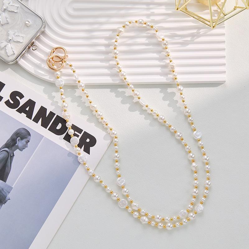 Universal Phone Lanyard Long Crossbody Necklace Chain Pearl Phone Straps Anti-Lost Hanging Rope For Phone Case Keychain Pendant