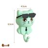 Cartoon Cat Wall-Mounted Coat Hooks for Bathroom and Entranceway