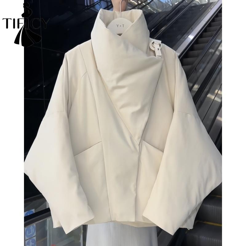 TIFICY Moda donna casual autunno inverno tinta unita stampa maniche lunghe giacche e cappotti piumini