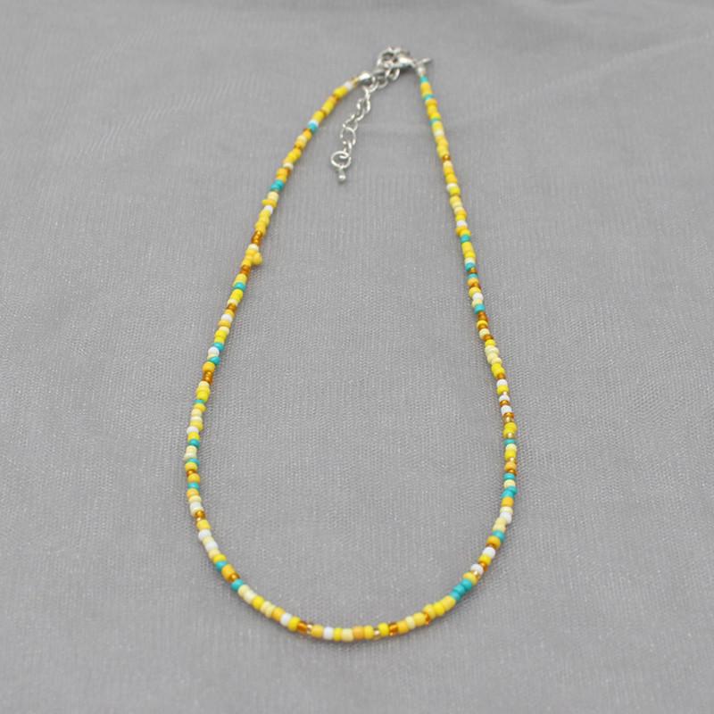 Korean Style Dopamine Color Beaded Necklace - Girly Bohemian Clavicle Chain