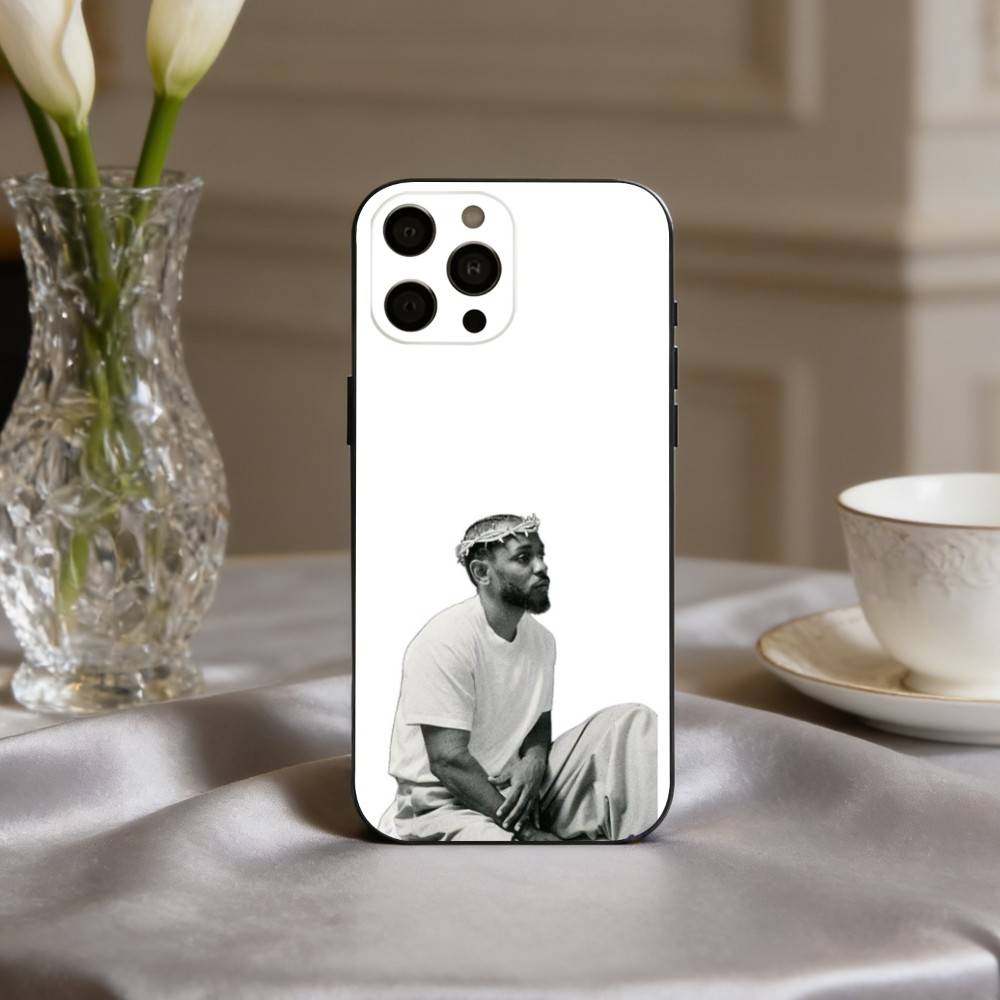 K-Kendrick-K Rapper L-Lamar-R Phone Case For iPhone 17,16,15,14,13,12,11 Plus,Pro Max,XS,Soft Silicone Black Cover