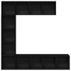 3 Piece Bookshelf Black Oak Effect 36 x 30 x 143 cm