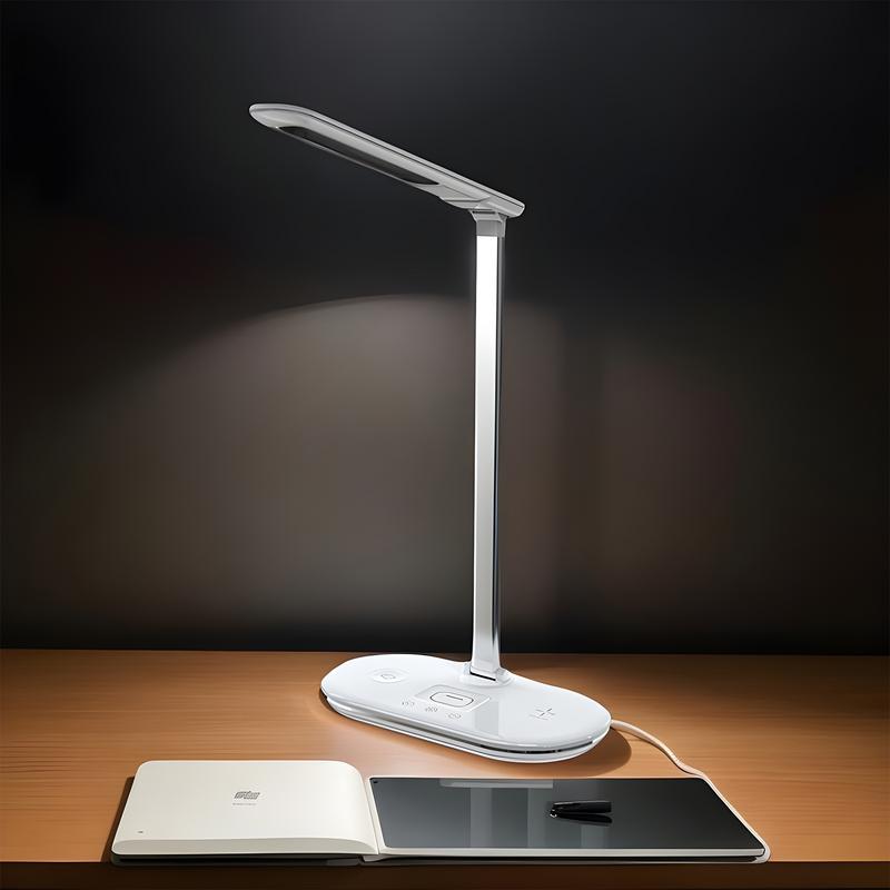 Table Reading Lamp Wireless Charging Stand Desk Lamp Folding Adjustable Lighting USB Rechargeable Phone Charger Reading Light