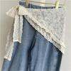 Lace Wrap Belt for Women, Adjustable Waist Scarf with Scalloped Edge and Long Ties, Lightweight Accent for Dresses, Blouses and Jeans