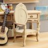 1:12 Dollhouse Miniature DIY Unpainted Retro Peach-Shaped Armchair
