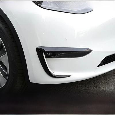 Tesla Model Y Matte Carbon Fiber Spoiler & Front Fog Lamp Decorative Frame