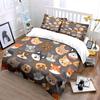 Cute Cartoon Dog Faces Pattern Bedding Duvet Cover Set  (1*Duvet Cover 2*Pillowcases, without duvet insert)