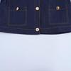2025 Spring Women's Slim-Fit Color-Block Denim Jacket and Wide-Leg Pants Set