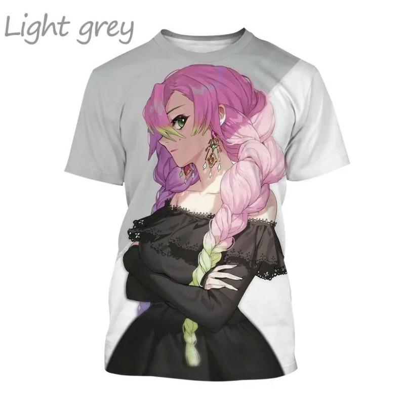 Demon Slayer Anime Character Collection 3D Printing Harajuku Style Nezuko Mitsuri Shinobu Kanao Unisex Short-sleeved Top