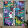 2pcs Cartoon Dinosaur Space Adventure Blackout Curtains   Rod Pocket Polyester Drapes for Bedroom   Living Room   Study - Machine