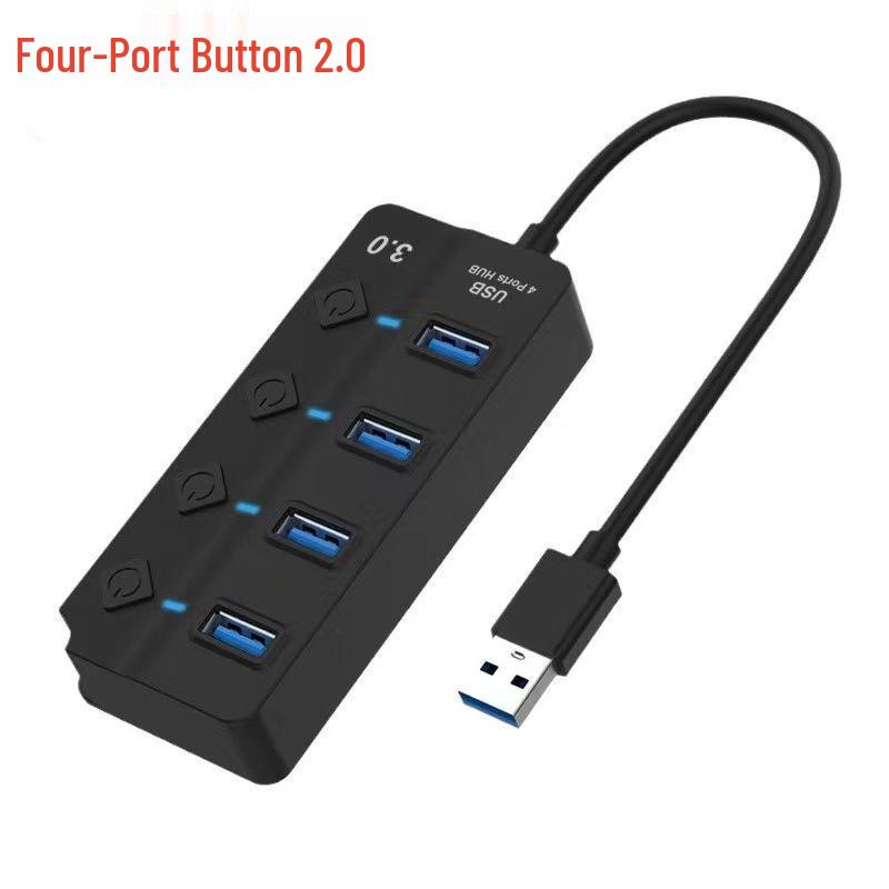 7-Port USB 2.0/3.0 Hub with Light Strip and Flash Drive Expansion