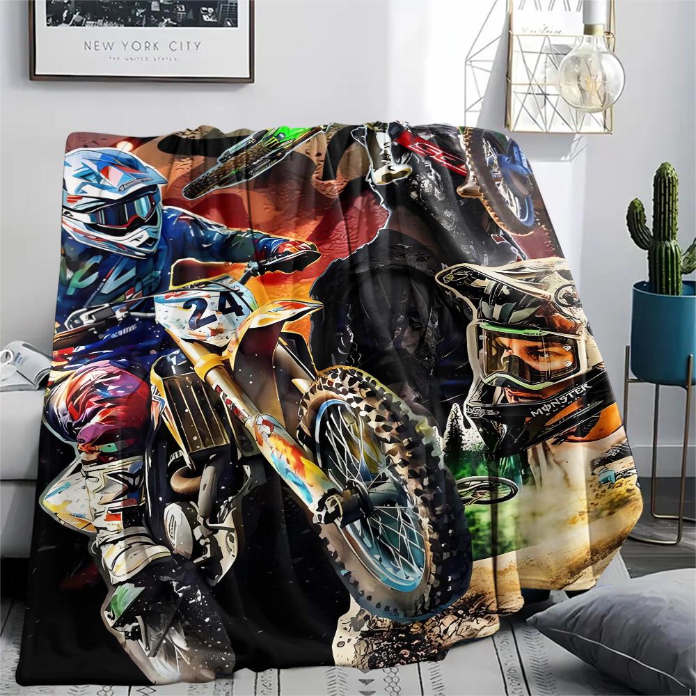 1 Pezzo Coperta in Flanella con Stampa Moto Vr46, Alta qualità Confortevole per Tutte le Stagioni, Arredamento per la Casa, Calore e Comfort, Perfetta per Regali