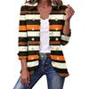 Women's Cropped Ruffle Hem Jacket with Lapel Collar and Double-Breasted Button Front
