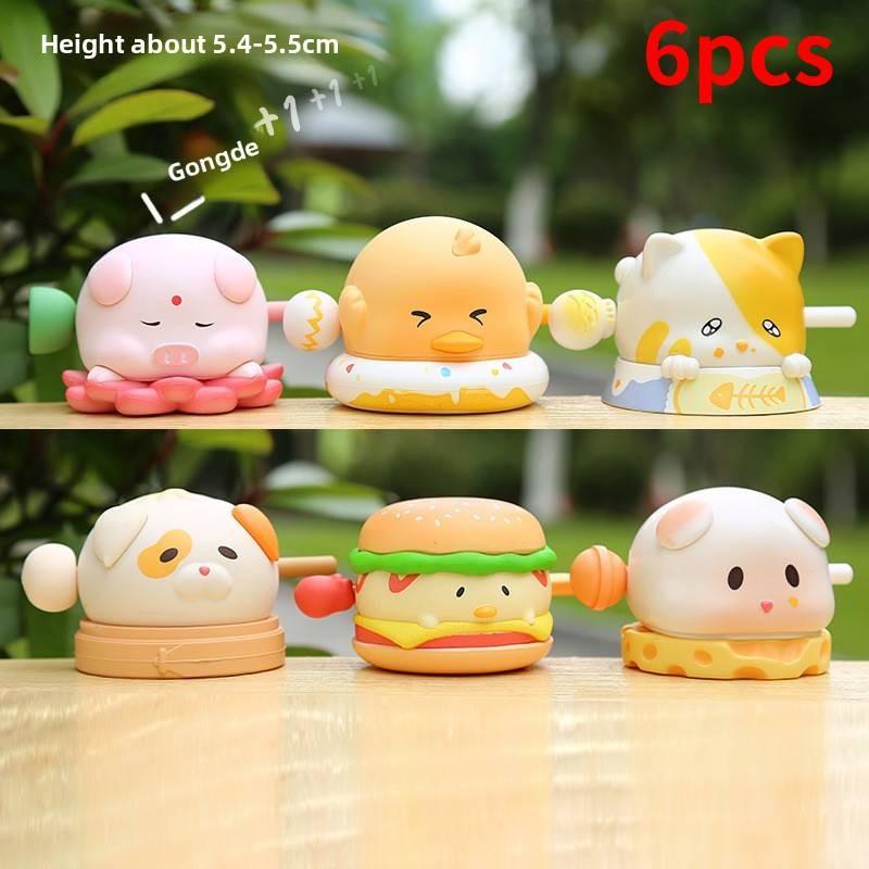 Fish Wooden Pvc  Action Figure Model Desktop Decoration Stress Relief Decor