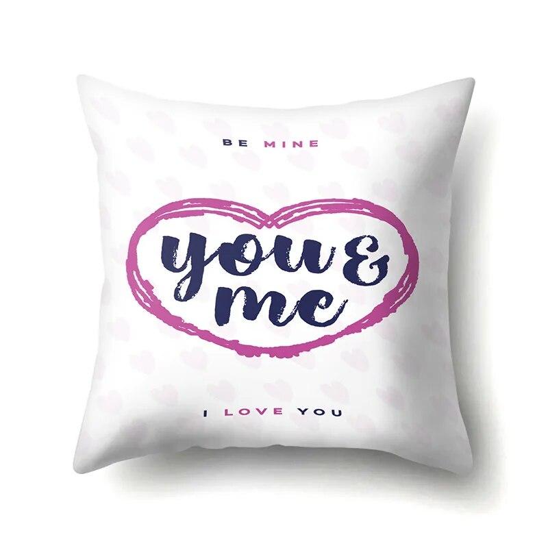 Valentine's Day Letter Love Pattern Printed Pillow Cover Sofa