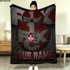 Benutzerdefinierter Name 1. FCK Print Flanelldecke, Hohe Qualität, Bequem für Alle Jahreszeiten, Heimdekoration, Wärme und Komfort, Perfekt für Weihnachtsgeschenke