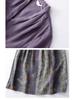 2026 Summer Retro Ethnic Printed Color Block Artistic Travel Loose Slimming Mid-Length Dress for Women