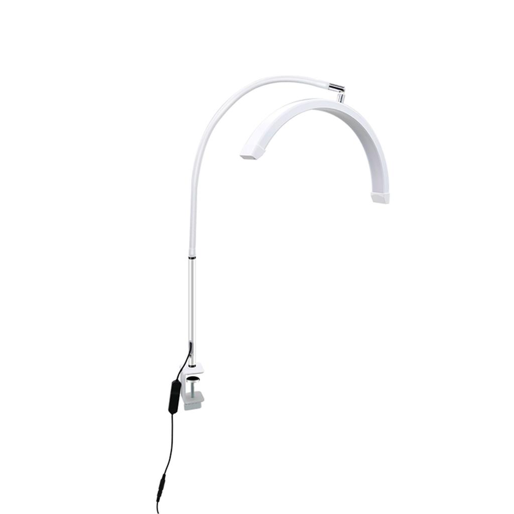 16 In LED Half Moon Beauty Lamp with Desk Clamp 20W Nail Lash Fill Light 360 Degrees  Rotatable Hose