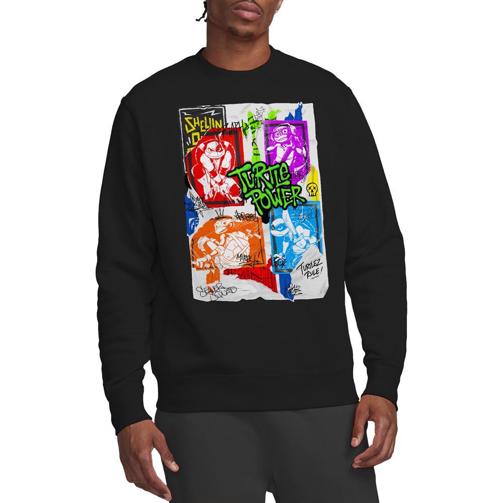 Unisex mikina pro dospělé s linoleum a plakátem Příběhy Želv Ninja
