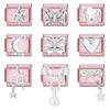 Pink Color Y2K Butterfly Star Bow Rabbit Heart Pendant Italian Charm Links Fit 9mm Stainless Steel Bracelet DIY Making Gifts