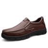 Italian Brand Thick Soled Handmade Sole Men's Leather Casual Shoes Fashionable New Men's Loafers Anti-skid Driving Shoes